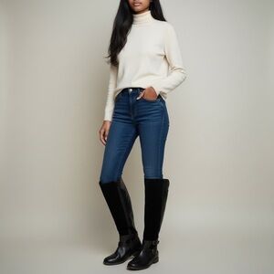 Lucky Brand Black Suede & Leather Tall Riding Boots w/ Buckles Women’s Size 6.5